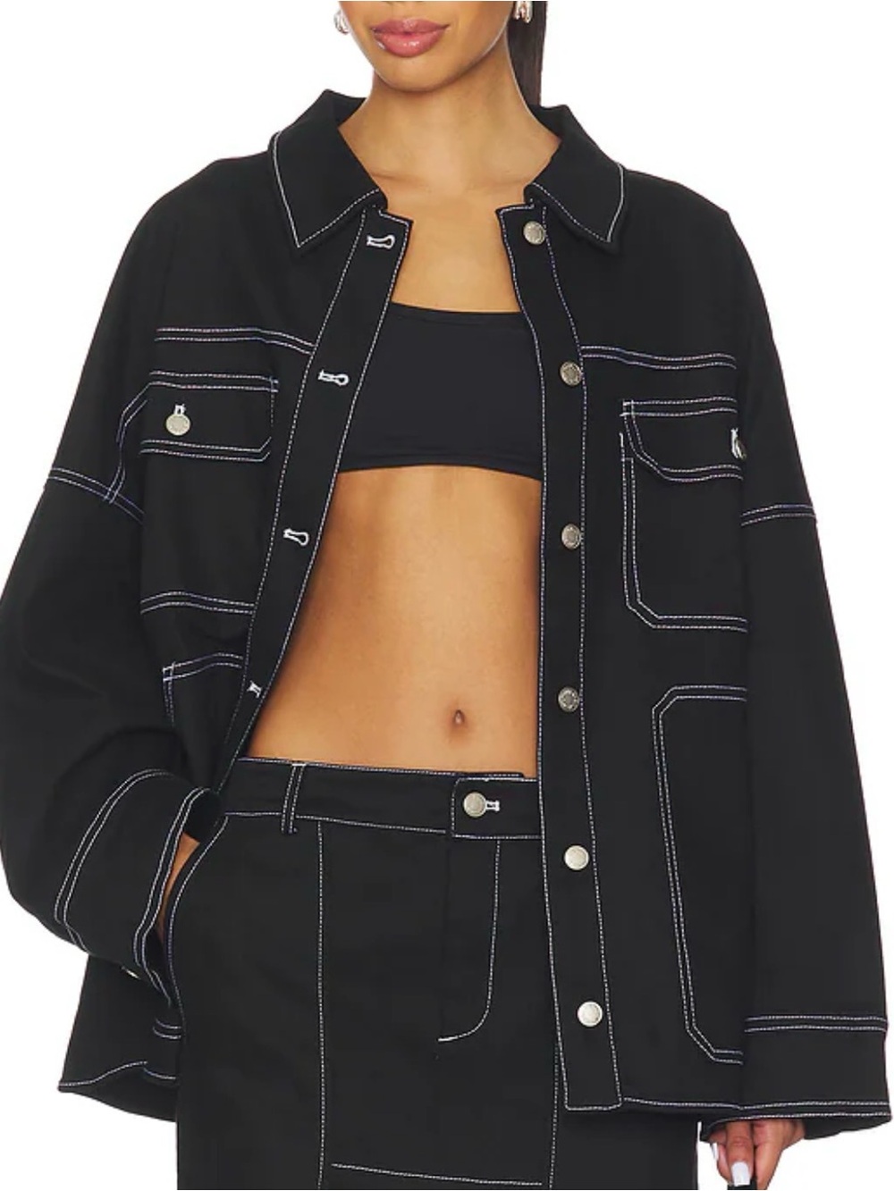 REVOLVE Black Oversized Jean Jacket